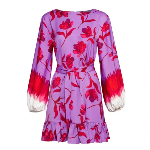 Prabal Gurung Dresses & Skirts - Prabal Gurung purple floral dress with ruffle Sz S nwt 006